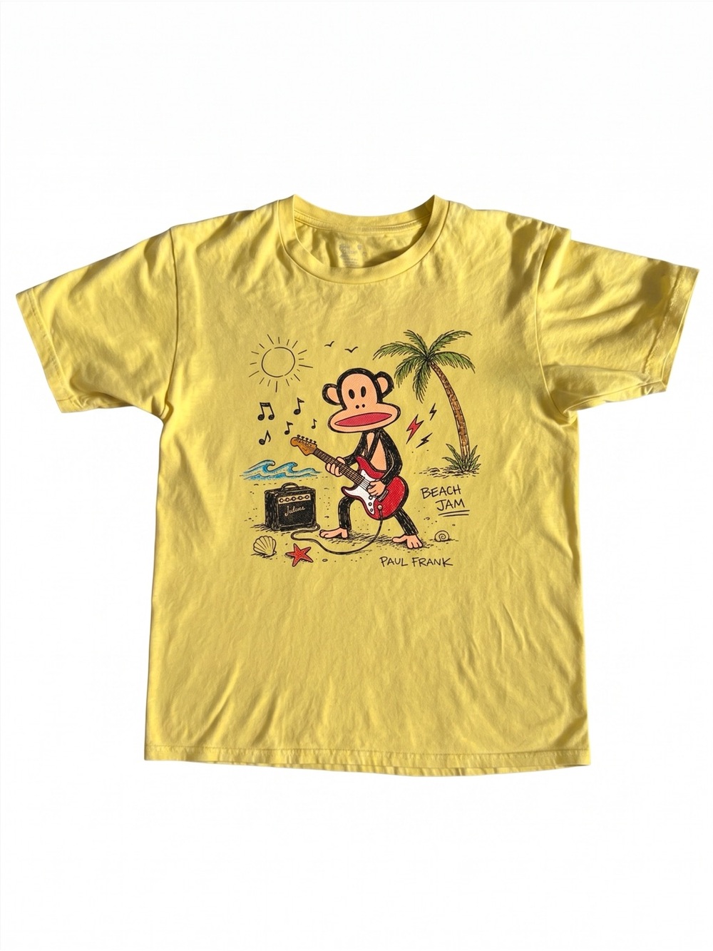 Paul Frank Yellow Graphic Beach Jam Monkey Tee